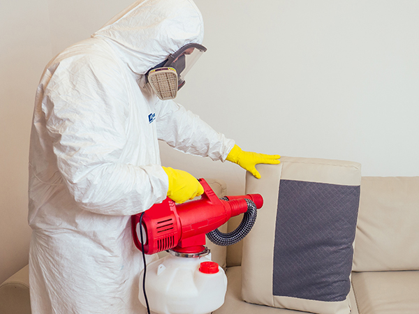 man cleaning a biohazard